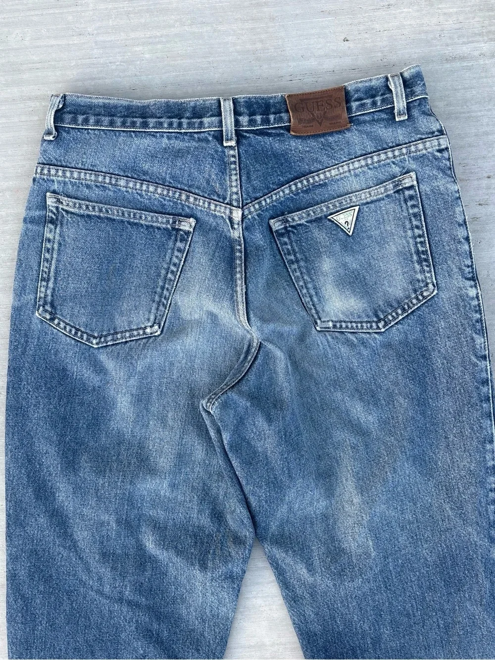 Vintage Guess Jeans Pascal Loose Fit Tapered Leg Made in USA Denim Jeans 34x30